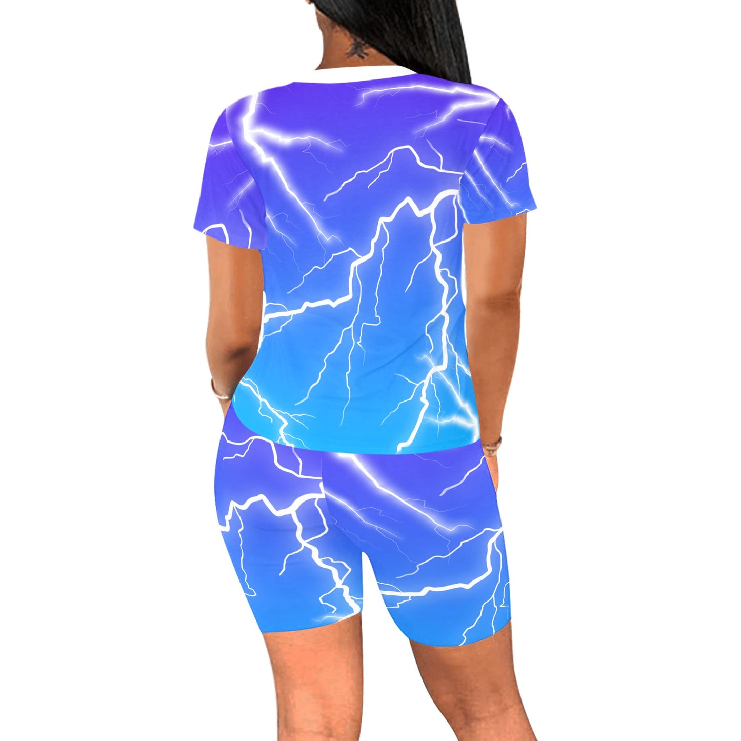 FME- Blue Women's Short Yoga Set