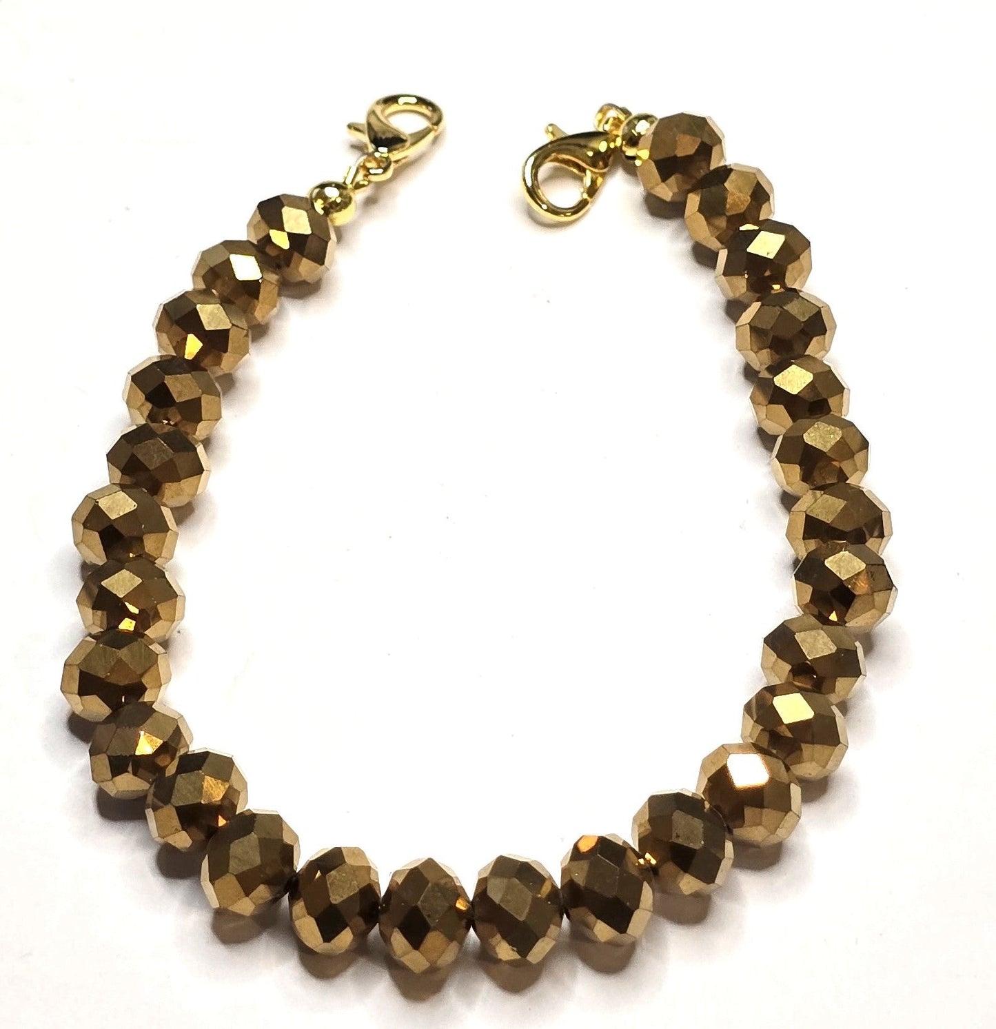 Trucker Hat Chain - Gold Electroplated Faceted Cryatals Accent Chain #132