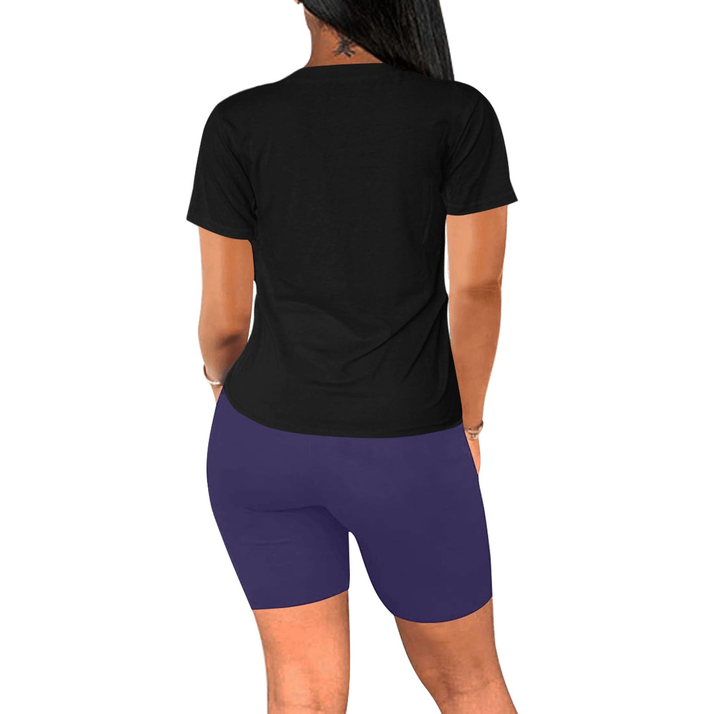 stonedboujee -black Women's Short Yoga Set