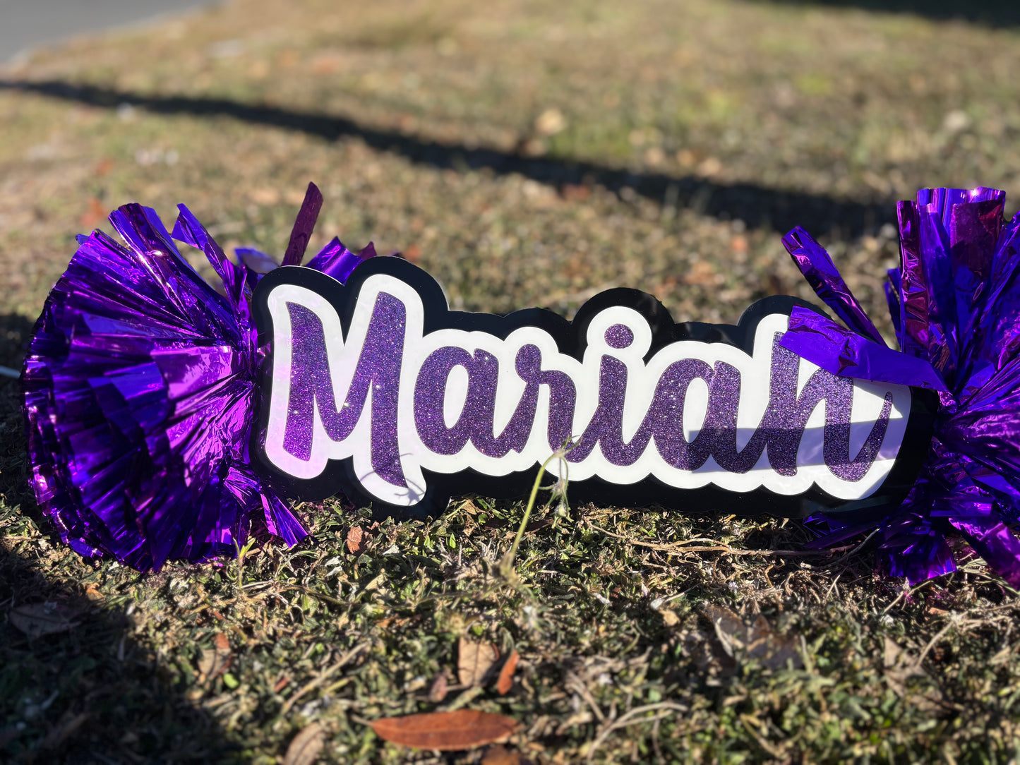 Personalized Name Spirit Stick With Pom Pom |Acrylic Sign (3 Colors)