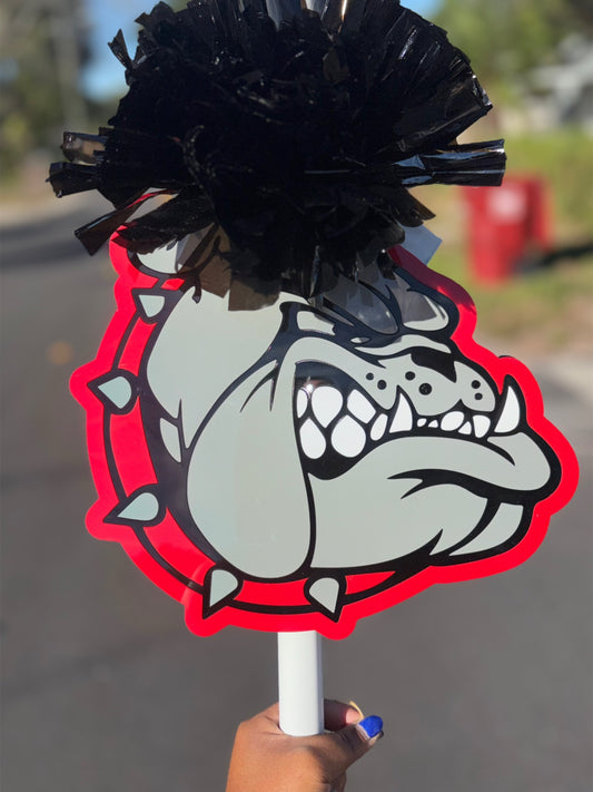 Personalized Name Spirit Stick With Pom Pom |Acrylic Sign Vertical (3 Colors)