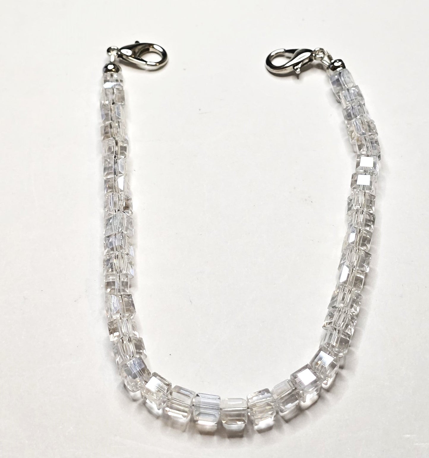 Trucker Hat Chain - Clear Cube Crystal w/Silver Accents #139