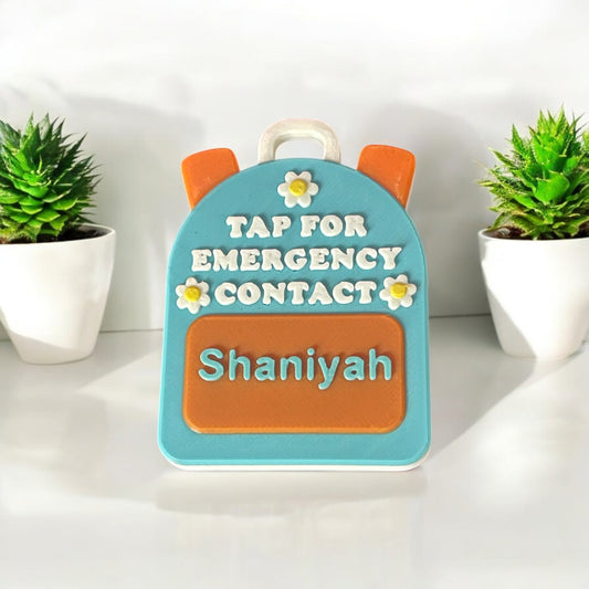 NFC Emergency Contact Backpack Tag