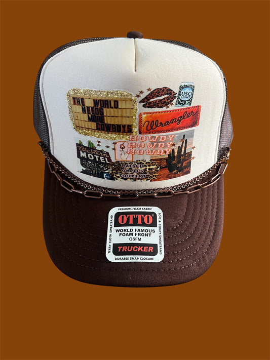 Cowboy Collage Trucker Hat