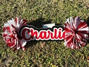Personalized Name Cheer Stick With Pom Pom |Acrylic Sign (3 Colors)