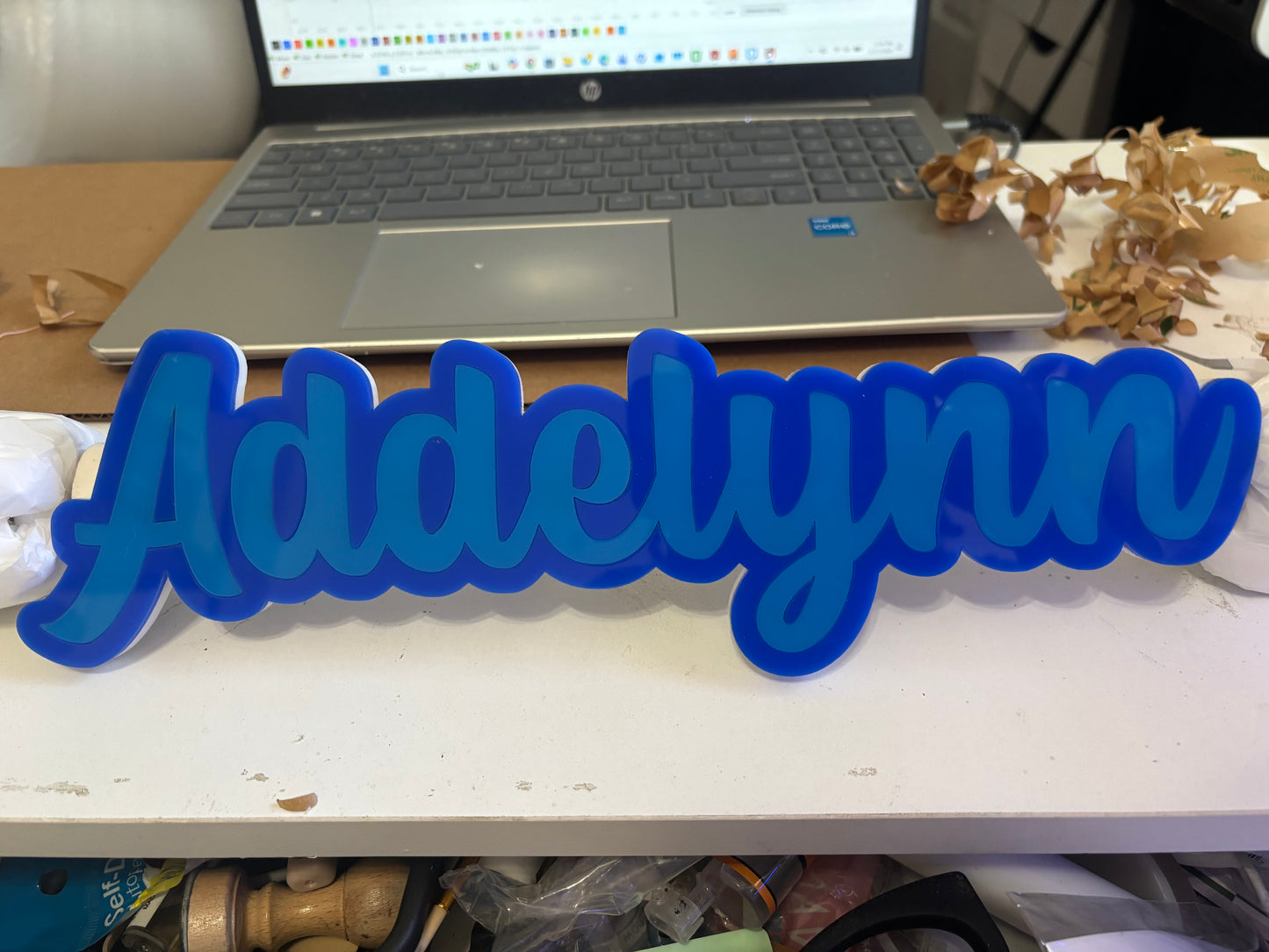 Personalized Name Cheer Stick with Pom Pom-  (2 Colors)