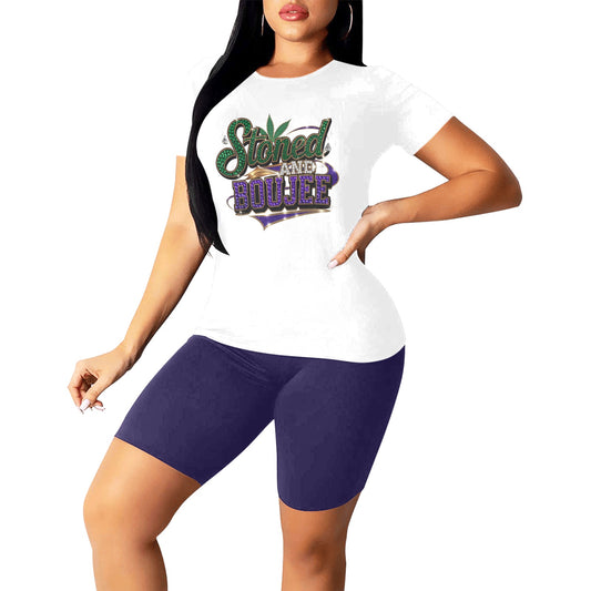 Stoned& Boujee Women's Short Yoga Set